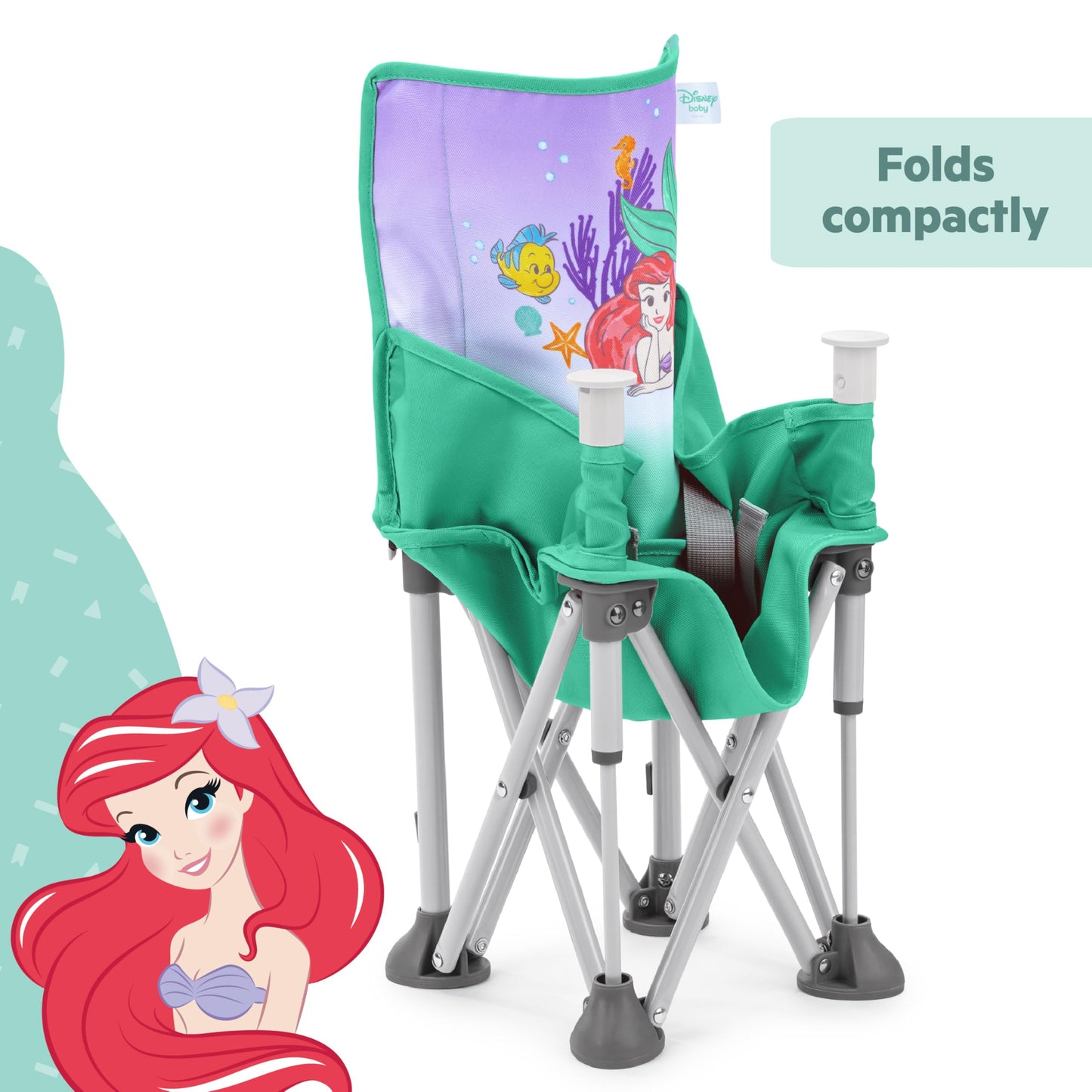 Bright Starts Disney Princess Ariel Pop ’N Sit kaasaskantav söögitool/iste, 6 kuud – 3 aastat