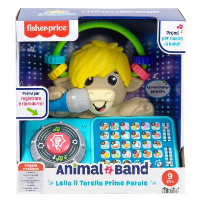 Fisher-Price Animal Band Lello il Torello interaktiivne õppepull, itaaliakeelne, 9+ kuud