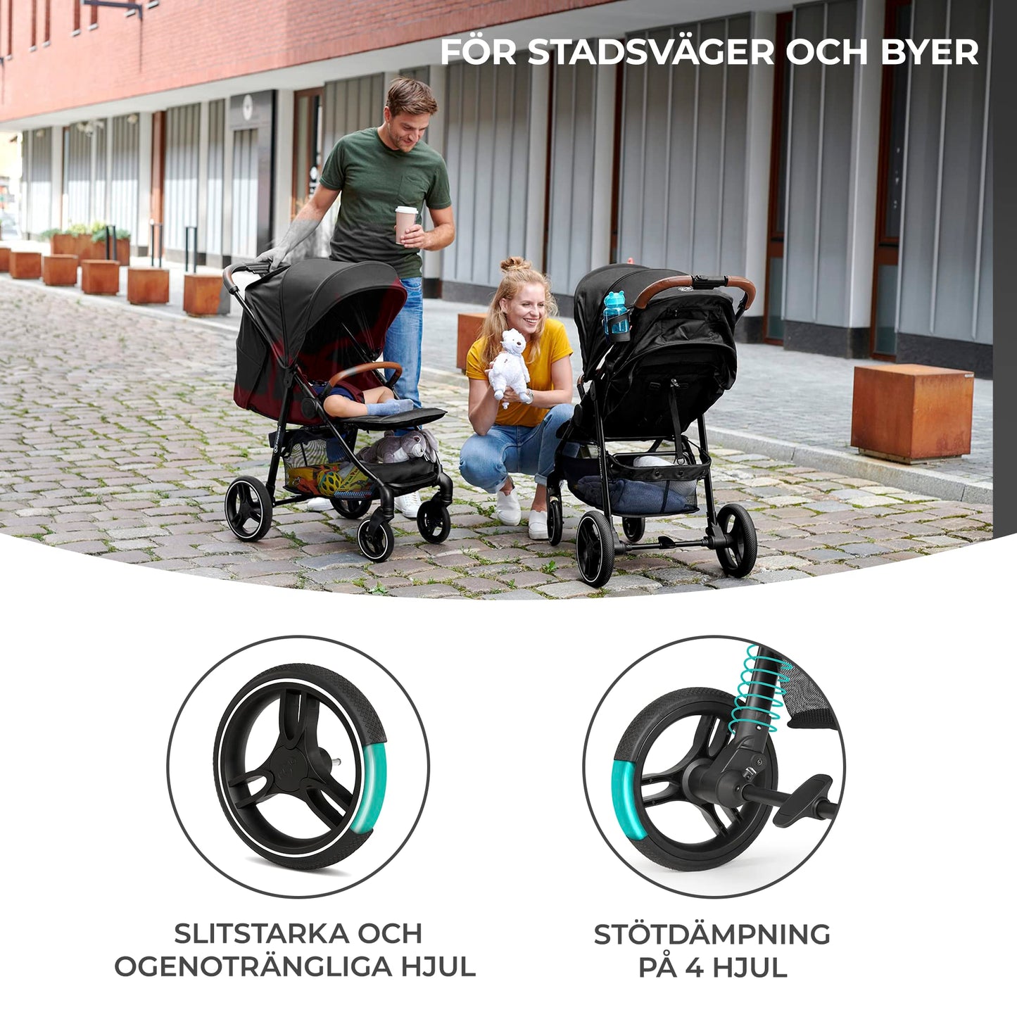 Kinderkraft Grande Plus jalutuskäru sünnist kuni 22 kg, must