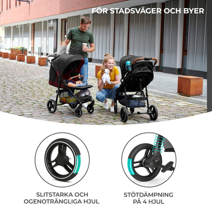 Kinderkraft Grande Plus jalutuskäru sünnist kuni 22 kg, must
