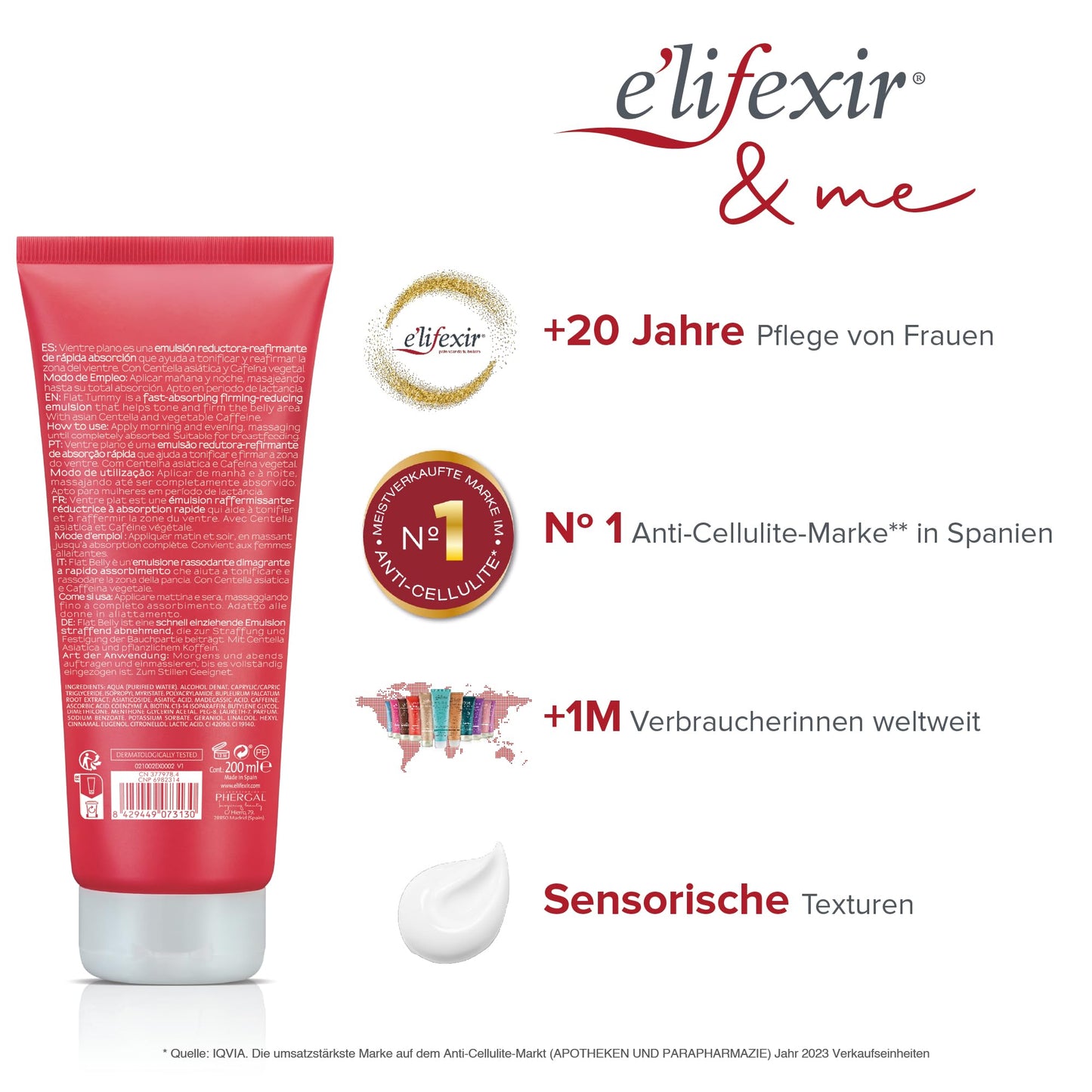 E'LIFEXIR Vientre Plano kõhukreem 200 ml