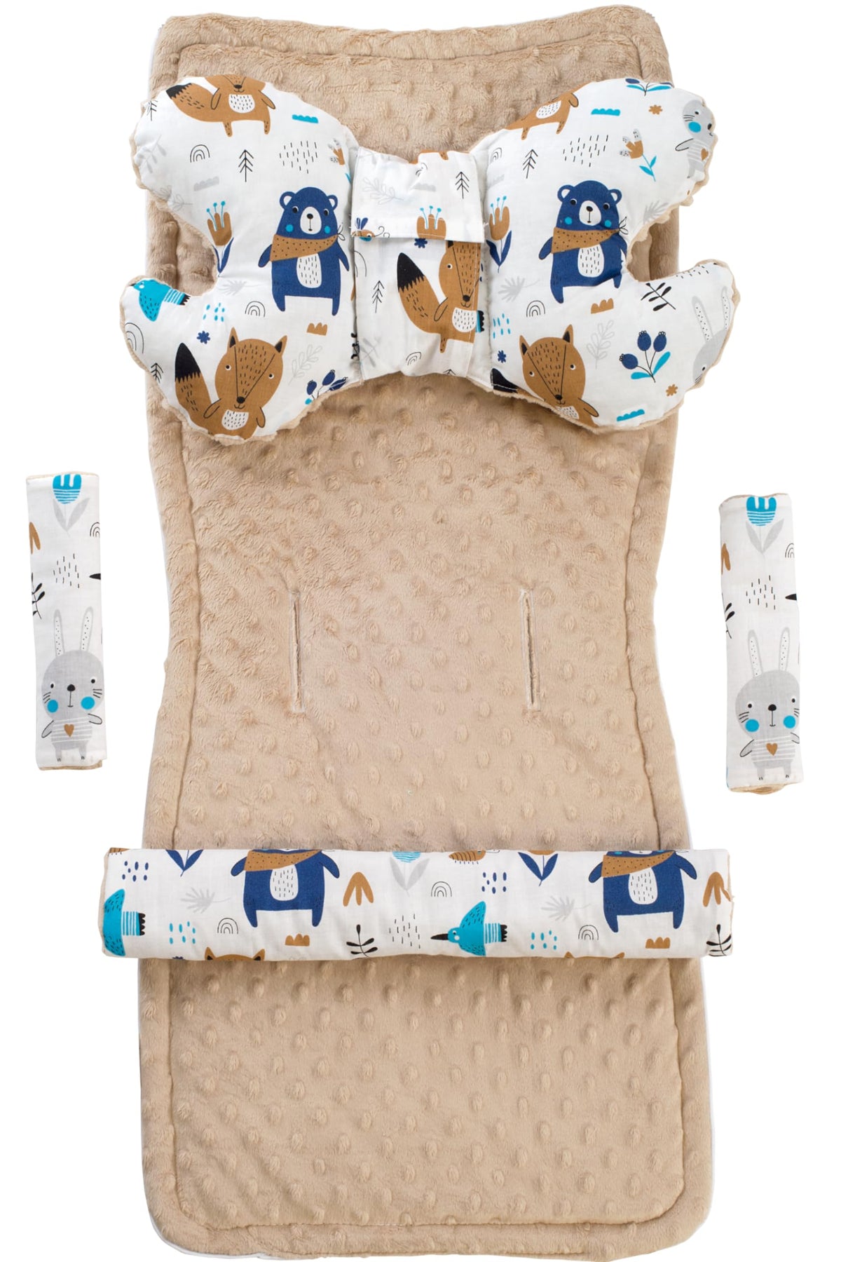 Medi Partners universaalne istmepadi vankrile, Boho animals, beeži Minky, 5-osaline