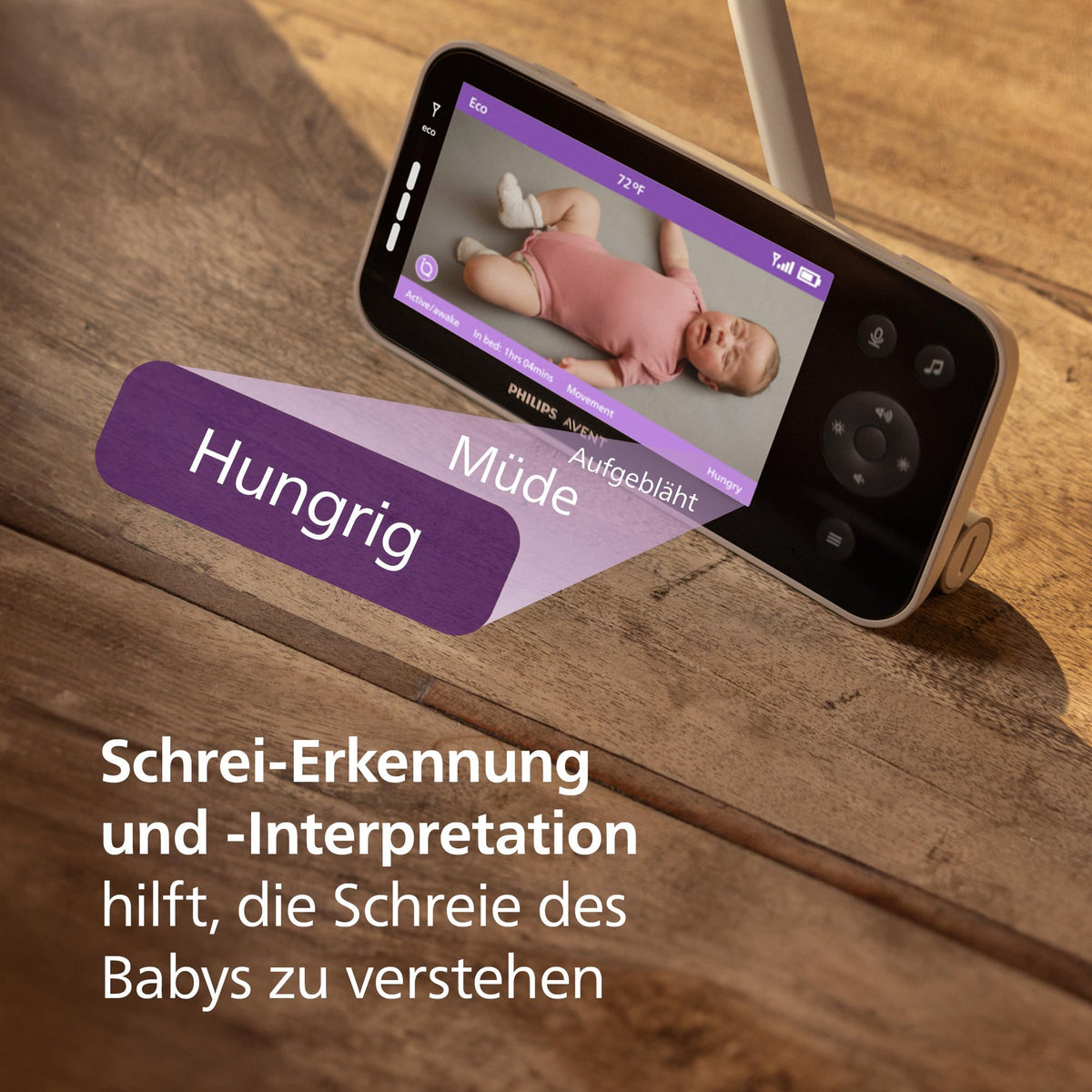 AVENT Premium Connected -itkuhälytin kameralla SCD973/26, valkoinen