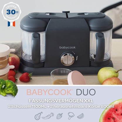 Béaba Babycook Duo 4-ühes blender-auruti – 2200 ml, tumehall