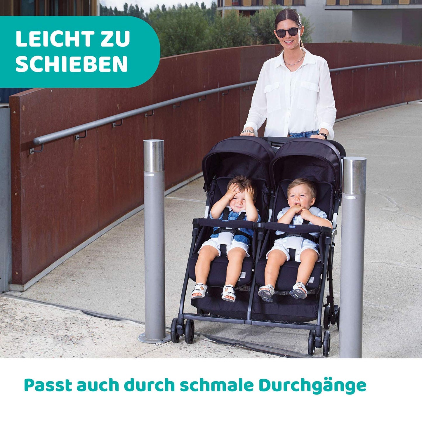 Chicco OHlalà Twin kahelapse jalutuskäru, must