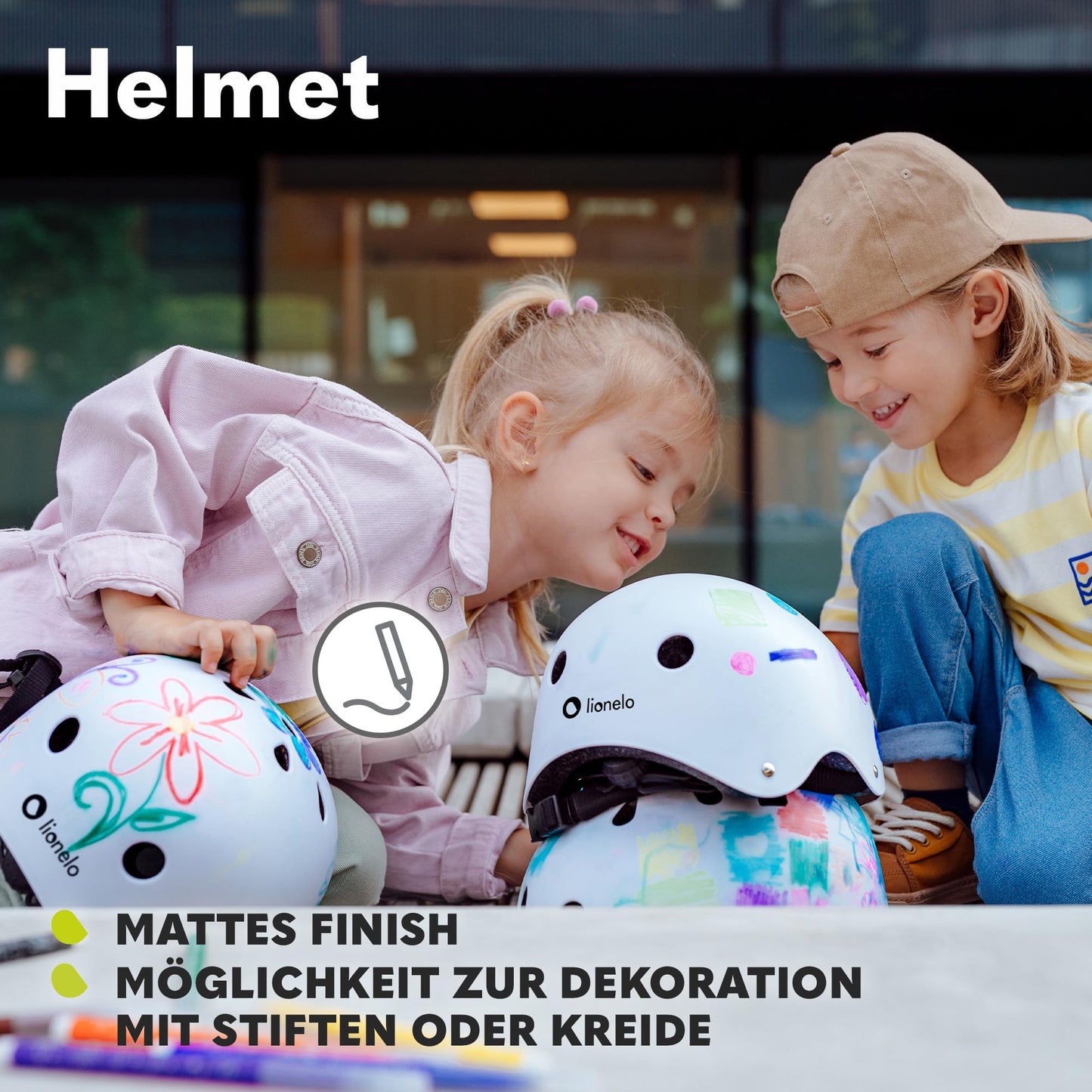 Lionelo lastekiiver Helmet Beige Sand S 50-56 cm, lõuakaitsega