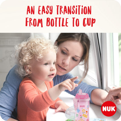 NUK Kiddy Cup joogitops lastele, 12+ kuud, 300 ml, kollane
