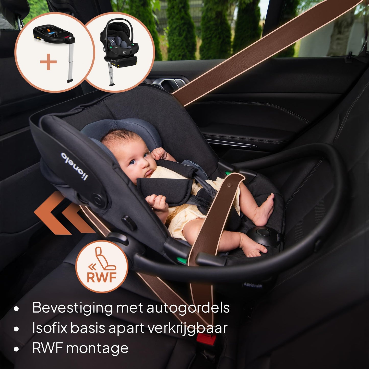 Lionelo Astrid i-Size turvahäll 40–87 cm (R129), ADAC testitud, must