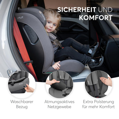 KikkaBoo i-Size i-FLIT turvatool 76–150 cm, ISOFIX, grupp 1/2/3, must
