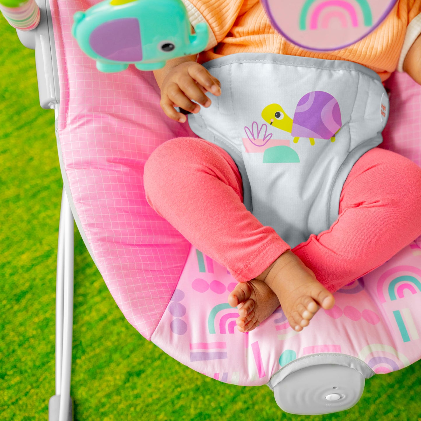 Bright Starts Pink Paradise lamamistool vibratsiooniga, 0–6 kuud