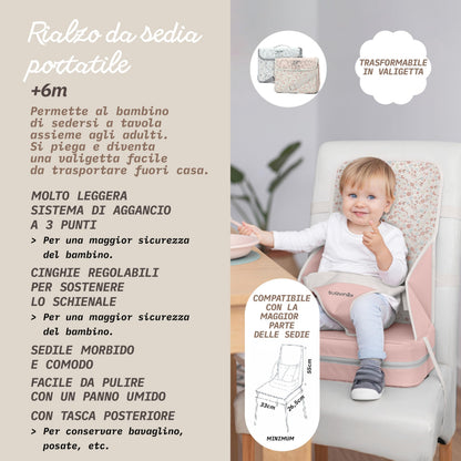 Suavinex Wonderland kaasaskantav söögitool/istmekõrgendus, 6+ kuud, roosa