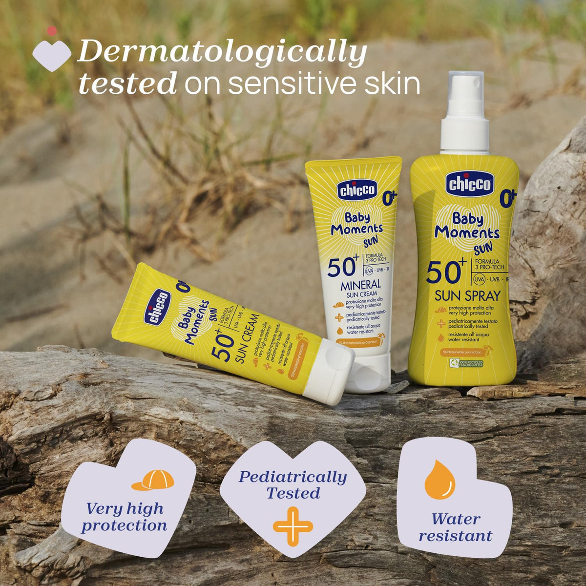 Chicco aurinkovoide lapsille SPF 50+, vedenkestävä, 75 ml