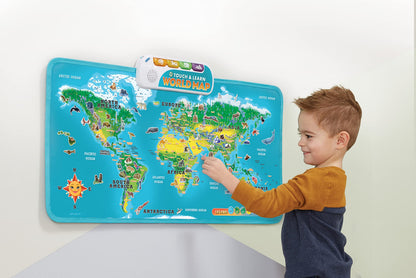LeapFrog interaktiivne maailmakaart lastele, 200 puutepunkti ja 1000+ faktiga