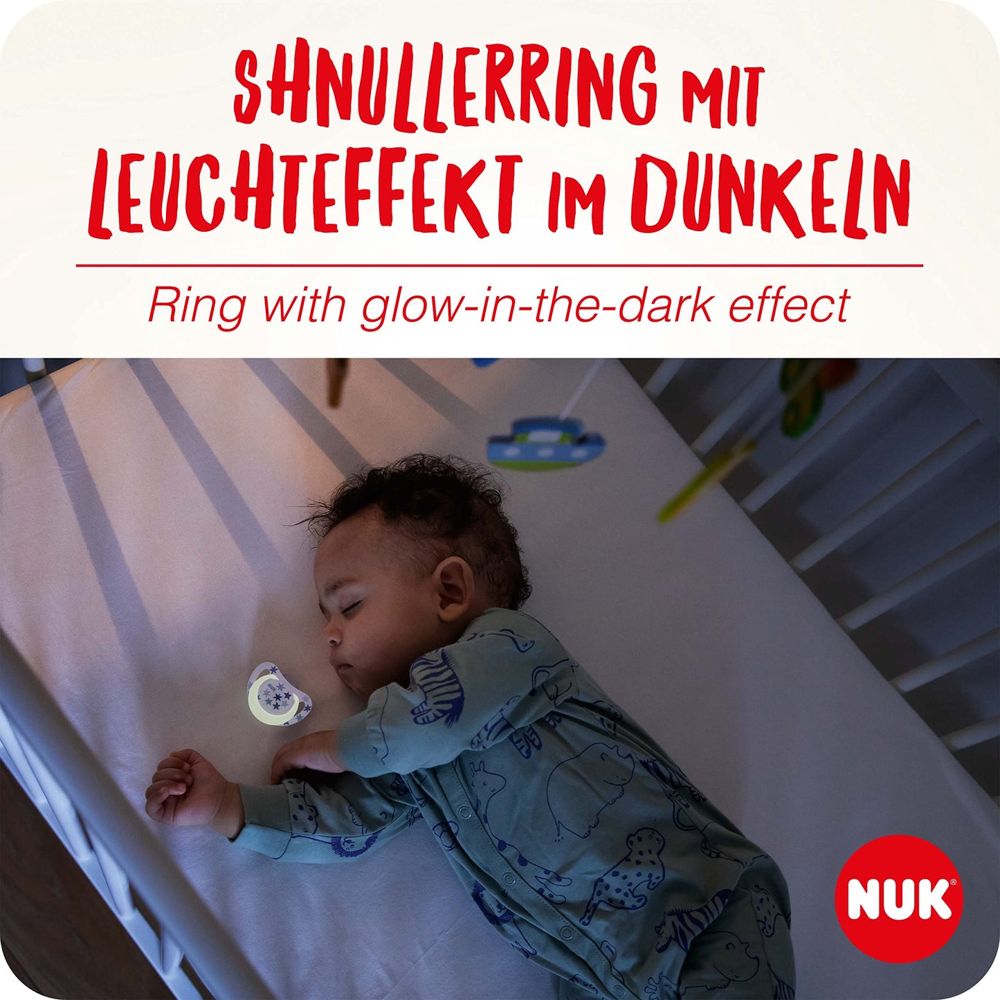 NUK Star Day &amp; Night lutt 18-36 kuud, sinine, 4 tk, lehtefektiga