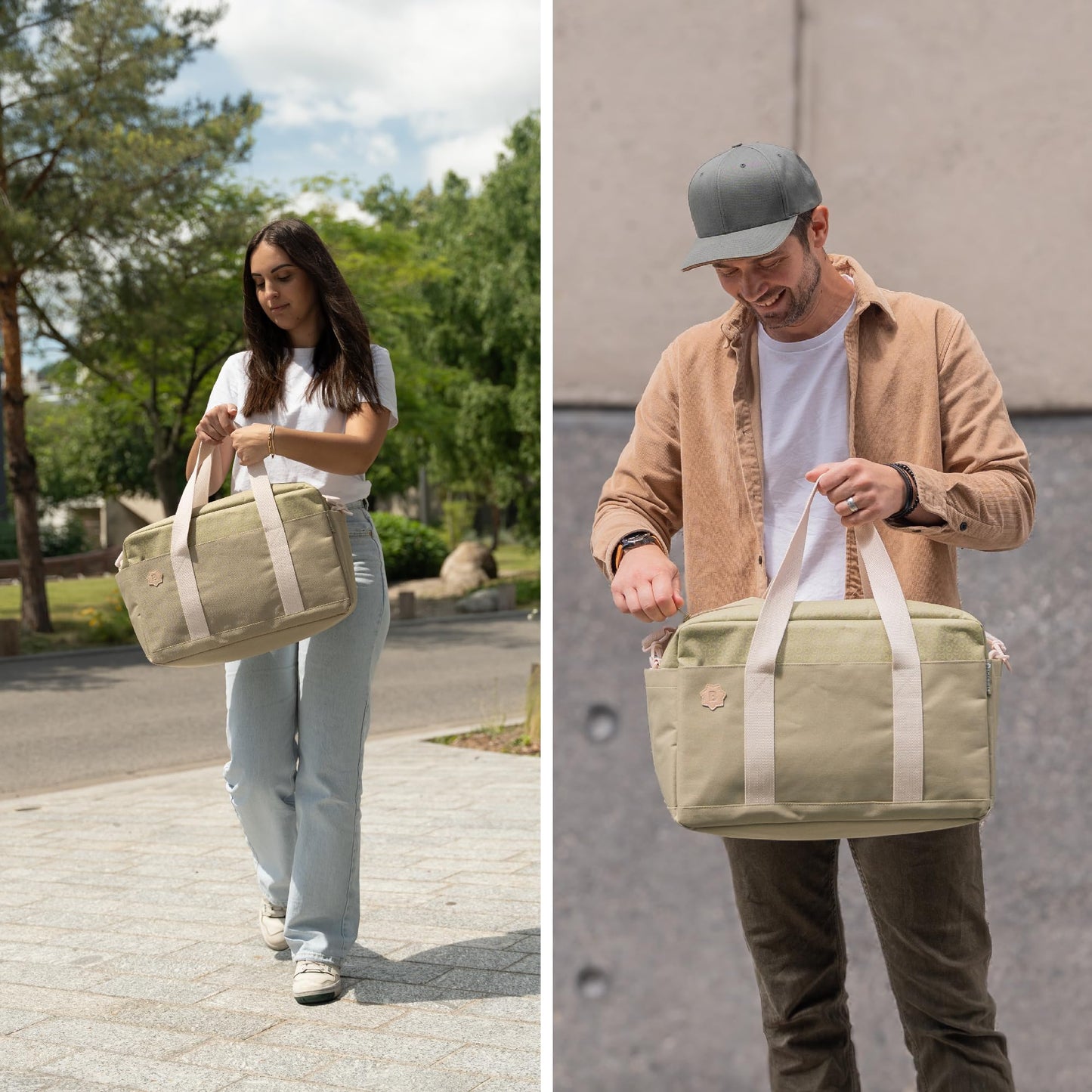 Badabulle beebitarvete kott koos mähkimisalusega, 20 L, Olive