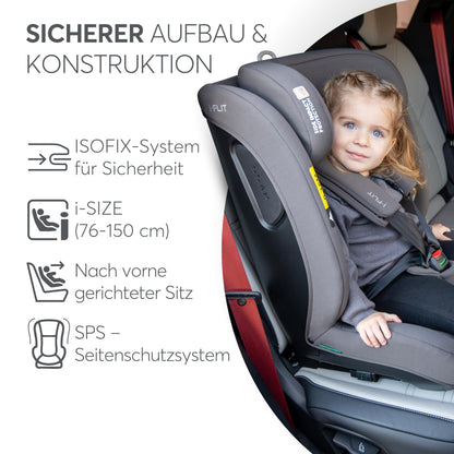 KikkaBoo i-Size i-FLIT turvatool 76–150 cm, ISOFIX, grupp 1/2/3, must