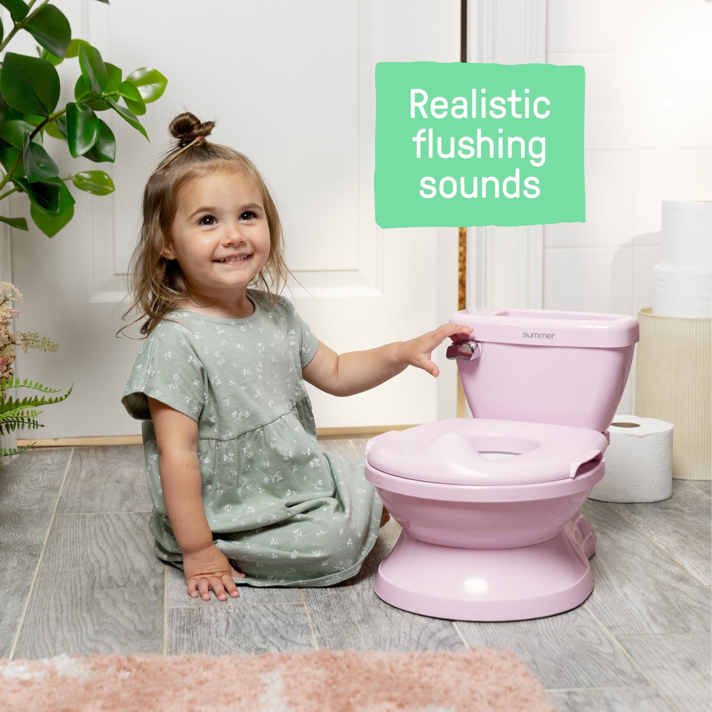 Ingenuity My Size pott, 2-ühes laste pott, loputusheliga, roosa, alates 18 kuud