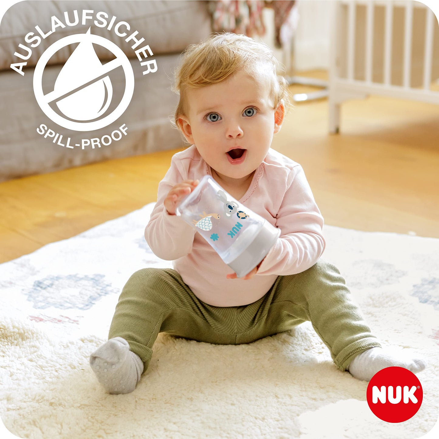 NUK Magic Cup treeningtass 230 ml, lekkekindel 360° joogiserv, 8+ kuud, komplekt 2 tk