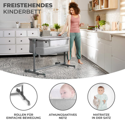 Kinderkraft NESTE UP beebivoodi 2-ühes, hall, 0-75 cm, 9 kg