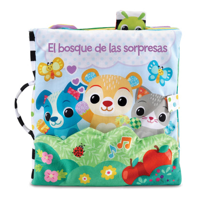 VTech Baby sensoorne riidest raamat „Üllatuste mets“, interaktiivne, 3+ kuud (hispaaniakeelne)