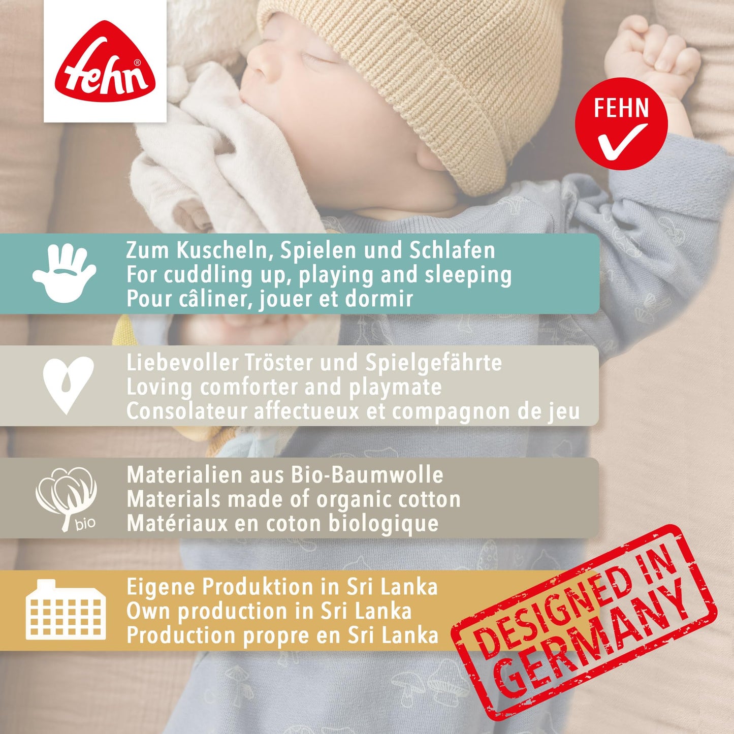 Fehn fehnNATUR kaisutekk Vaal – orgaanilisest puuvillast, 0+ kuud