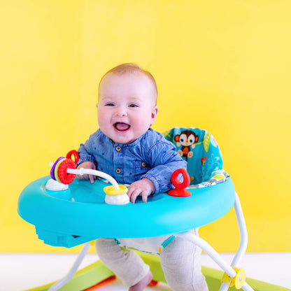 Bright Starts Giggling Safari beebikäimisraam – 6+ kuud, reguleeritav kõrgus ja kokkupandav raam