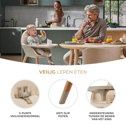 Kinderkraft FINI 2 2-ühes söögitool ja lastetool, beež