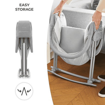 Kinderkraft LOVI 3-ühes beebihäll ja reisivoodi, hall (0–9 kg)