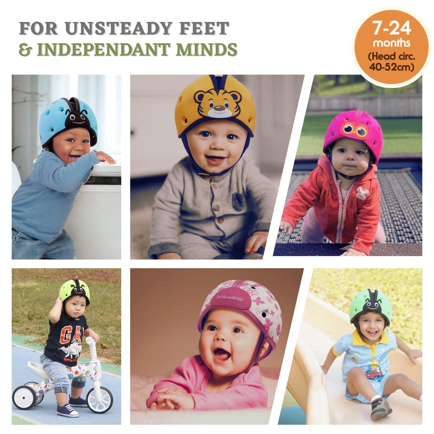 SafeheadBABY beebikiiver Soft Baby Head Protector Owl Blue 7–24 kuud, 40–52 cm