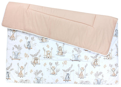 TupTam pehme XXL mängumatt beebile 120 × 120 cm – Safari Swing Beige