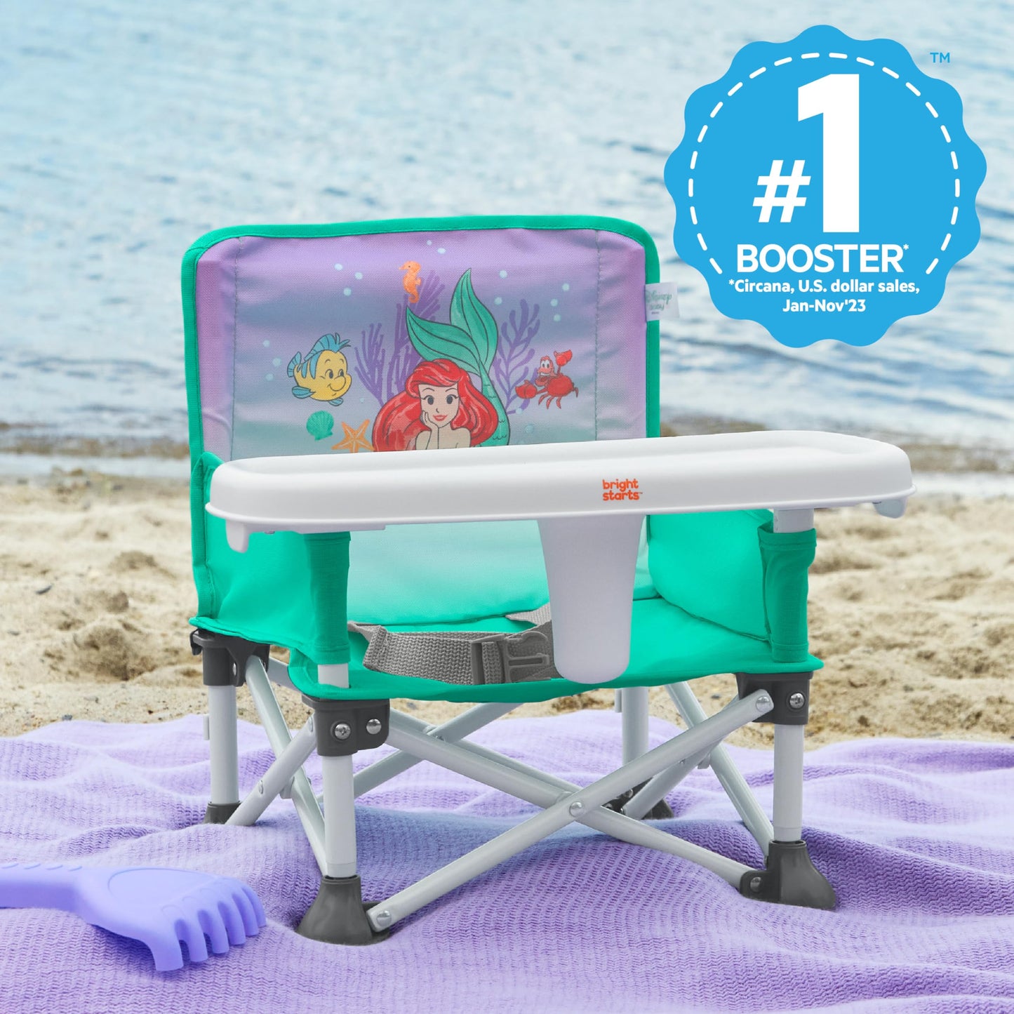Bright Starts Disney Princess Ariel Pop ’N Sit kaasaskantav söögitool/iste, 6 kuud – 3 aastat