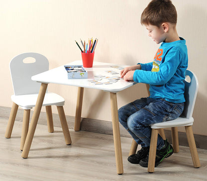 Kesper laste laua ja tooli komplekt, valge/puit (55 × 55 × 45 cm)