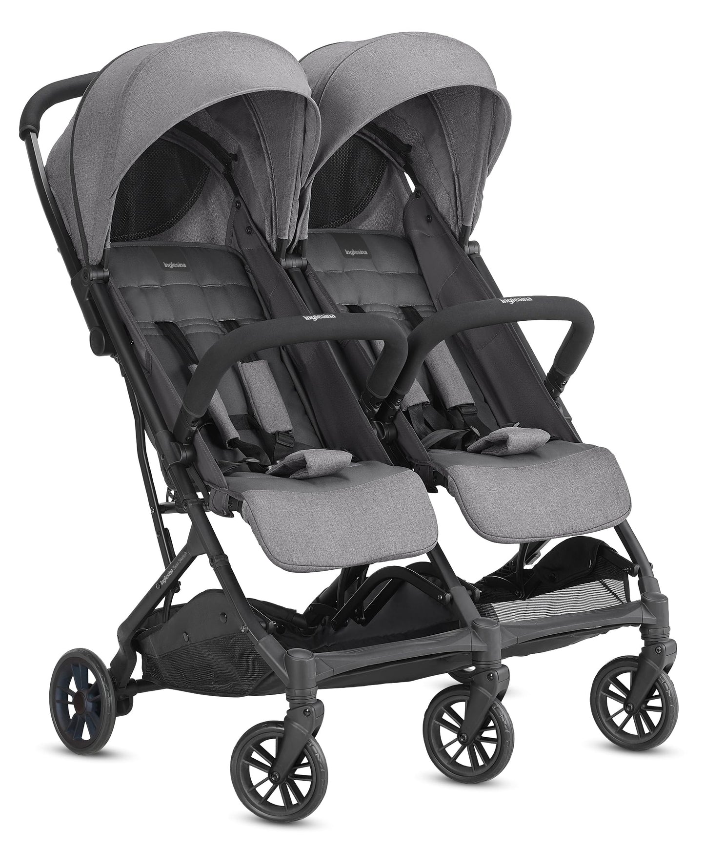 Inglesina Twin Sketch kahe lapse jalutuskäru, hall, ultrakerge ja kompaktne