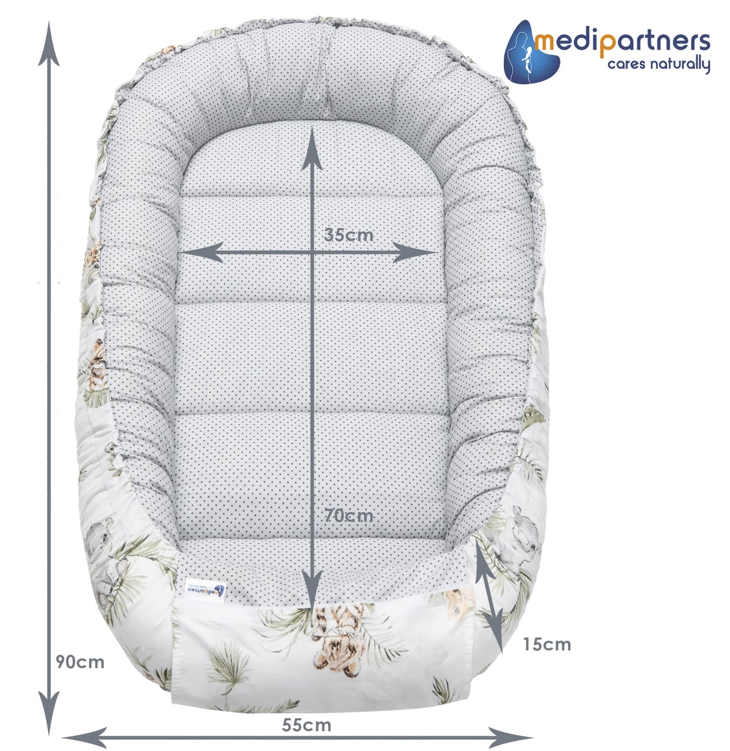 Medi Partners beebipesa komplekt 5-osaline 100 × 60 cm, Safari beež