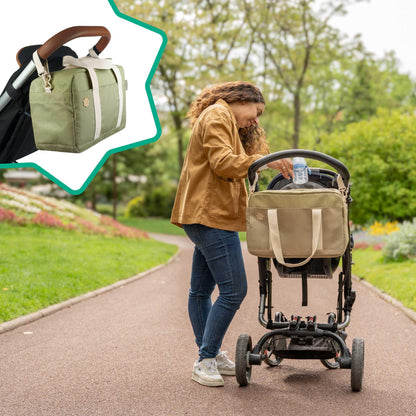 Badabulle beebitarvete kott koos mähkimisalusega, 20 L, Olive