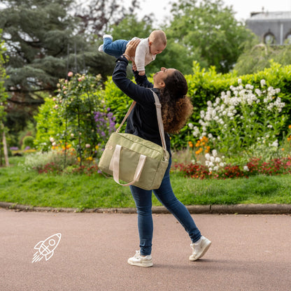 Badabulle beebitarvete kott koos mähkimisalusega, 20 L, Olive