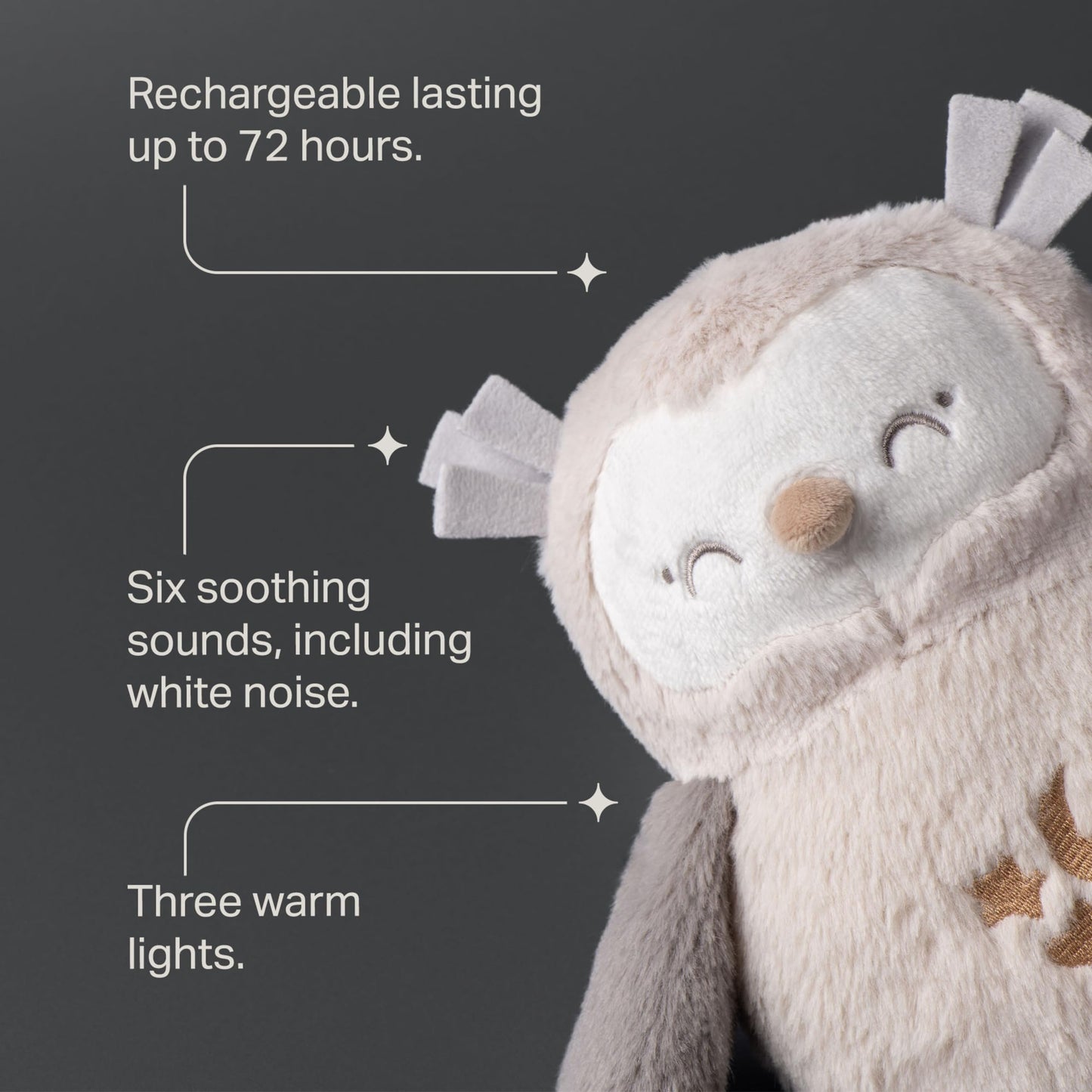 Tommee Tippee OllieOwl Deluxe helide ja valgusega uneabiline beebidele, CrySensor, USB-laetav