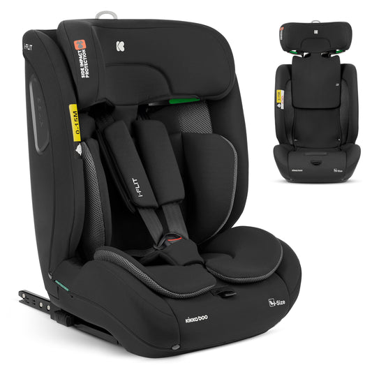 KikkaBoo i-Size i-FLIT turvatool 76–150 cm, ISOFIX, grupp 1/2/3, must