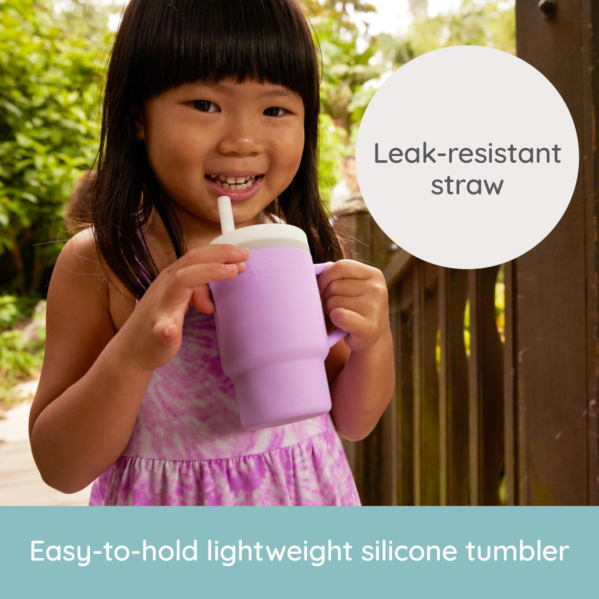 INFANTINO My 1st Tumbler minimuki 255 ml, syreeninlila, nokalla