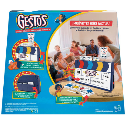 Hasbro Gaming Gestos mimemäng perele, 260 kaardi ja taimeriga, hispaaniakeelne versioon (F6421105)