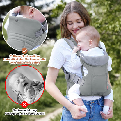 GAGAKU ergonoomiline kandekott puusatoega 0–36 kuud, salveiroheline
