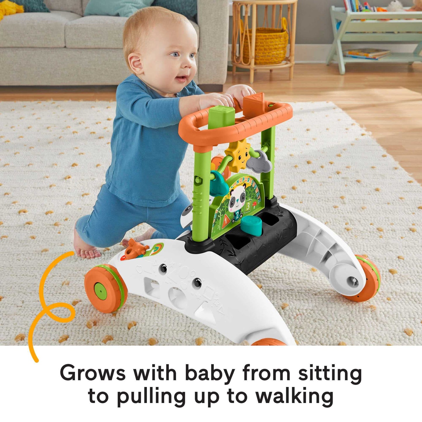 Fisher-Price 2in1 Steady Panda käimisraam - kahesuunaline, muusikaga ja õppefunktsioonidega (6 kuud - 3 a)