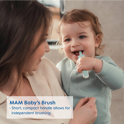 MAM Learn to Brush hambaharjakomplekt beebile (5+ kuud), sinine