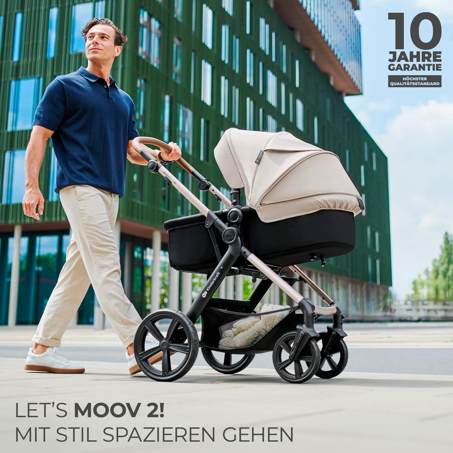 Kinderkraft MOOV2 AIR 3-ühes vanker, MINK PRO I-SIZE turvatooliga, helehall