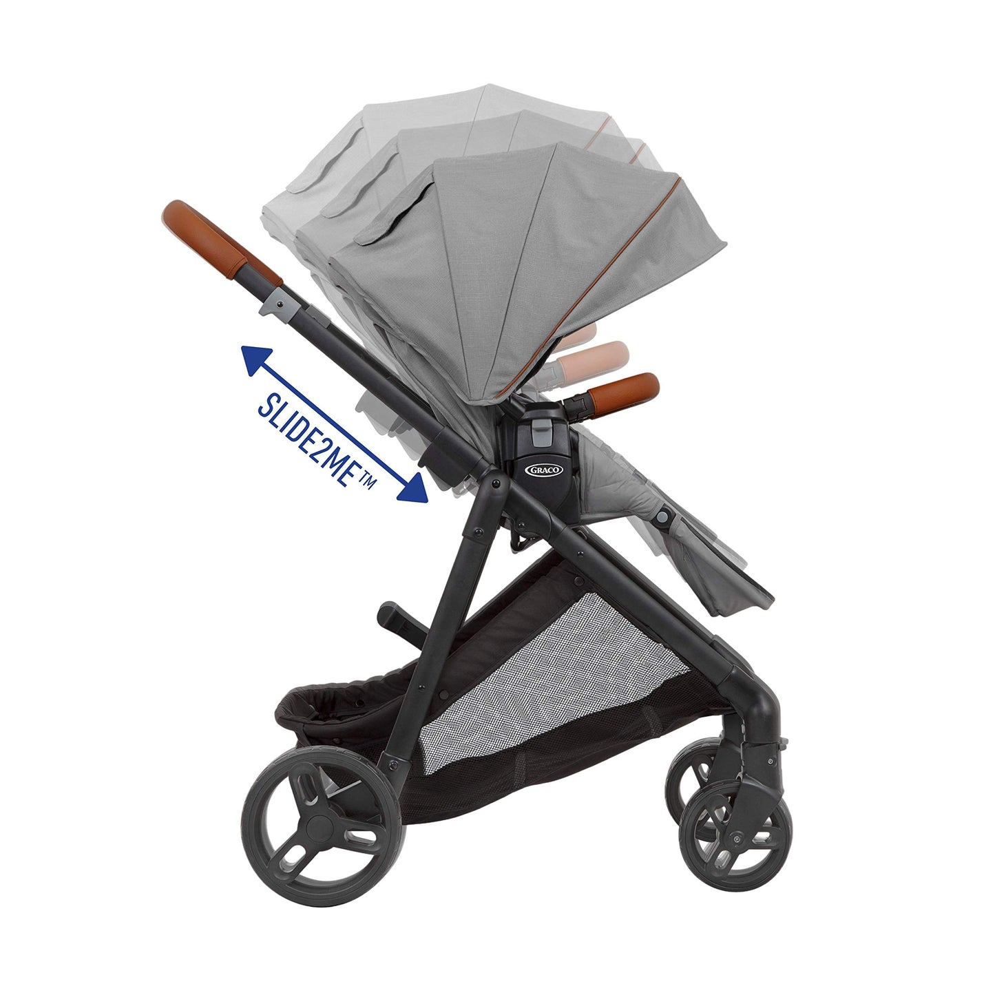 Graco Near2Me jalutuskäru 0–22 kg, reguleeritava kõrgusega – Steeple Gray