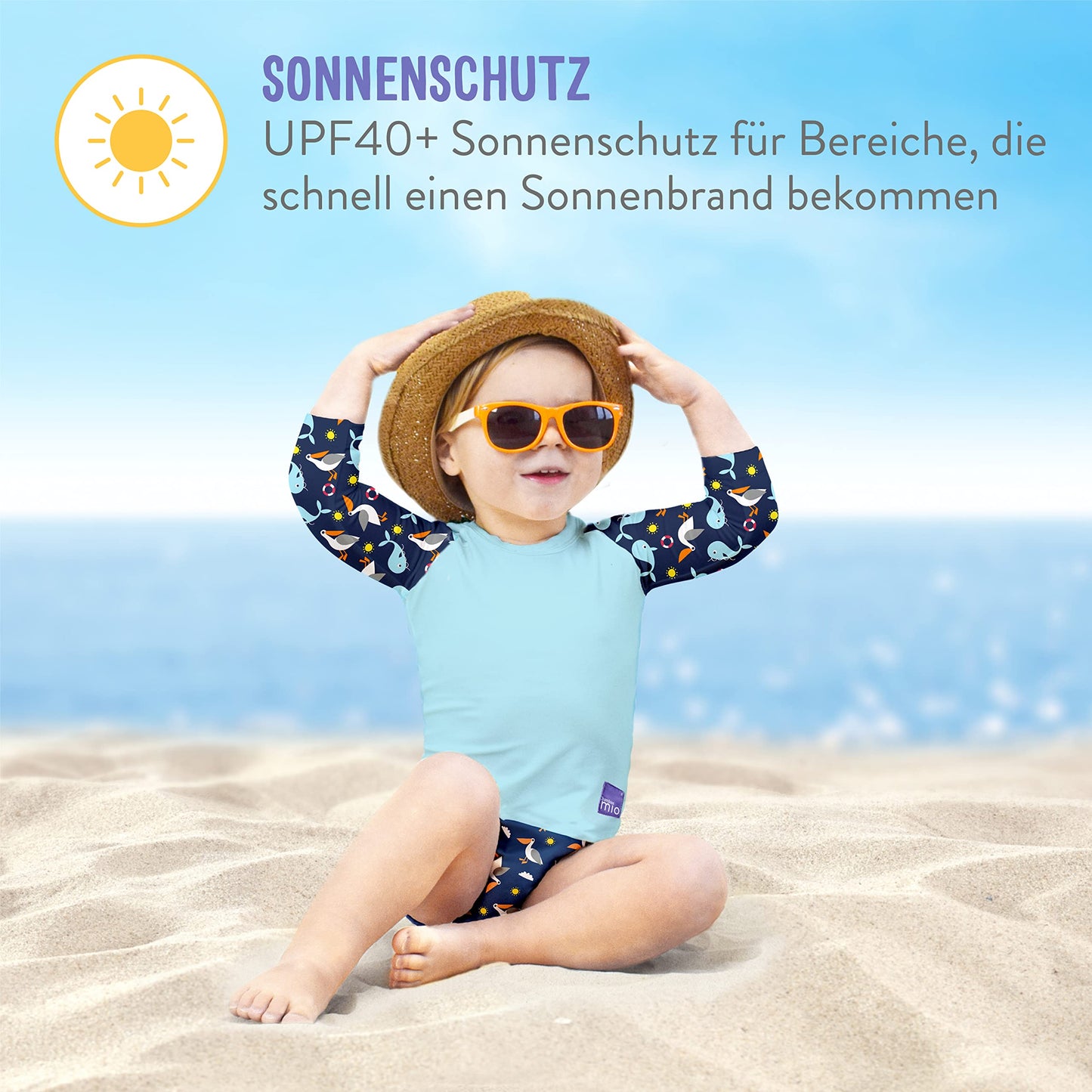 Bambino Mio ujumiskomplekt beebile – 2 ujumismähet ja UV-särk SPF 40+