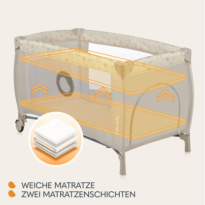 Lionelo Sven Plus 4-ühes reisivoodi beebile, Beige Latte