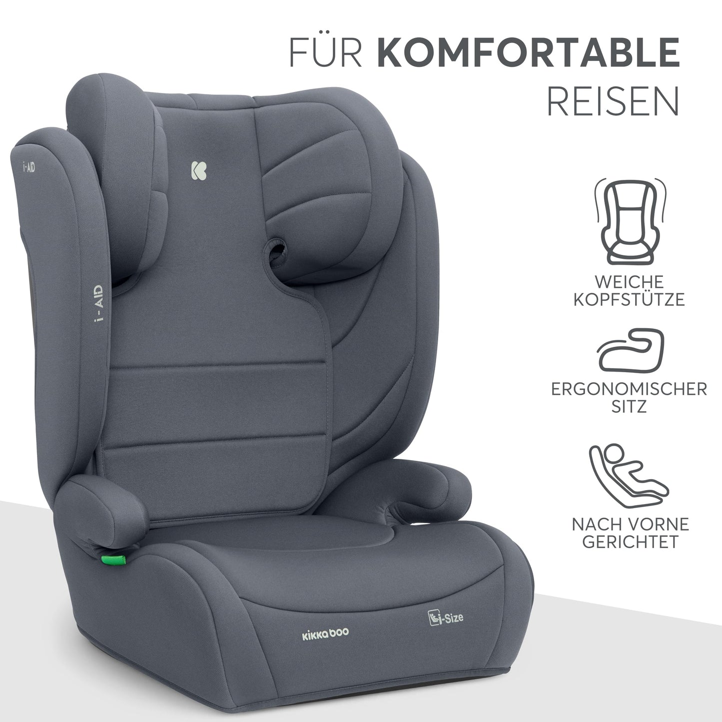 KikkaBoo i-AID i-Size turvatool 100–150 cm (15–36 kg), hall