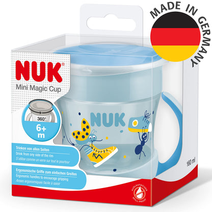 NUK Mini Magic Cup 360° joogitops, 160 ml, 6+ kuud, sinine lepatriinuga