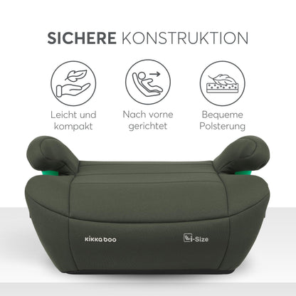 Kikka Boo i-Pop booster iste ISOFIX, i-Size, hall, 22-36 kg, 7-12 a